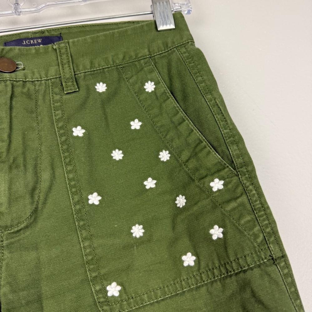 J Crew Patchwork Green Cuff Straight Pants - image 4